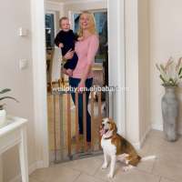 Deluxe Wood and Metal Adjustable PET BARRIER and baby Safety Gate